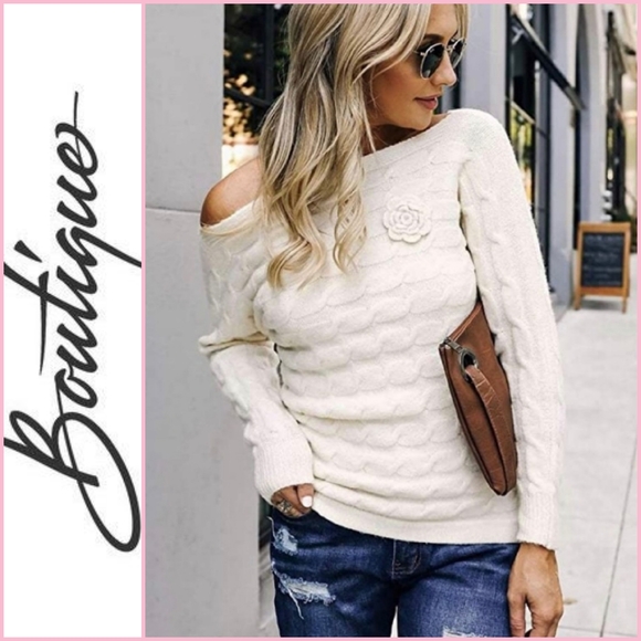 Sweaters - NEW Boho Chic Off The Shoulder Sweater